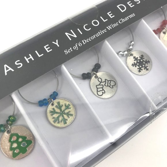 ASHLEY NICOLE DESIGNS🎄 Holiday Wine Charms - Picture 2 of 5